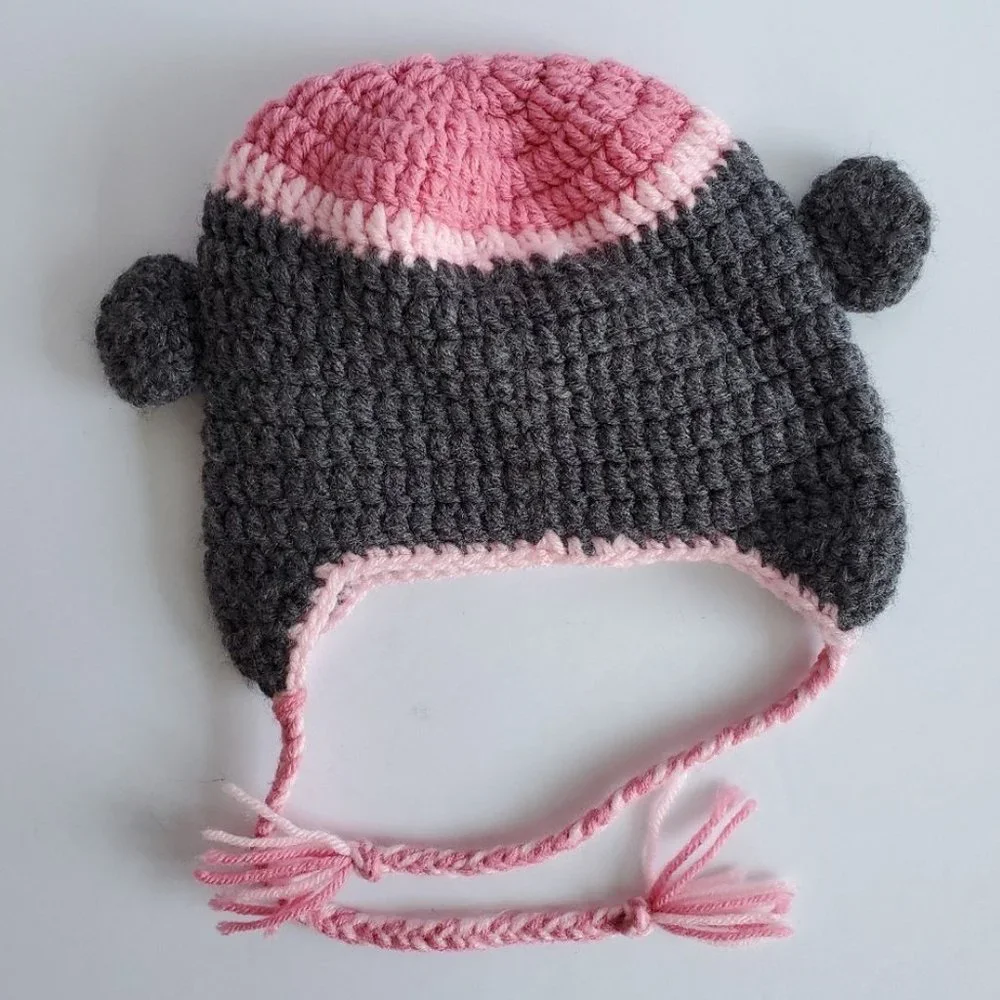 Sock monkey handmade crochet hat